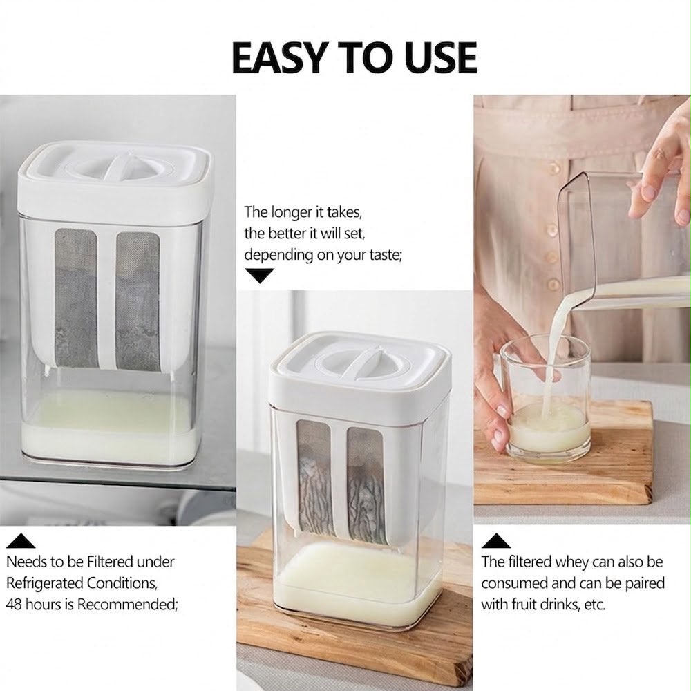 Household Yogurt Strainer & Multi-Purpose Whey Separator Box